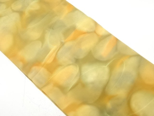 霞模様織り出し　開き名古屋帯（額縁仕立て）